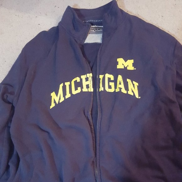 Michigan Wolverines full-zip cotton sweatshirt, no hood. Size Large - Picture 1 of 4